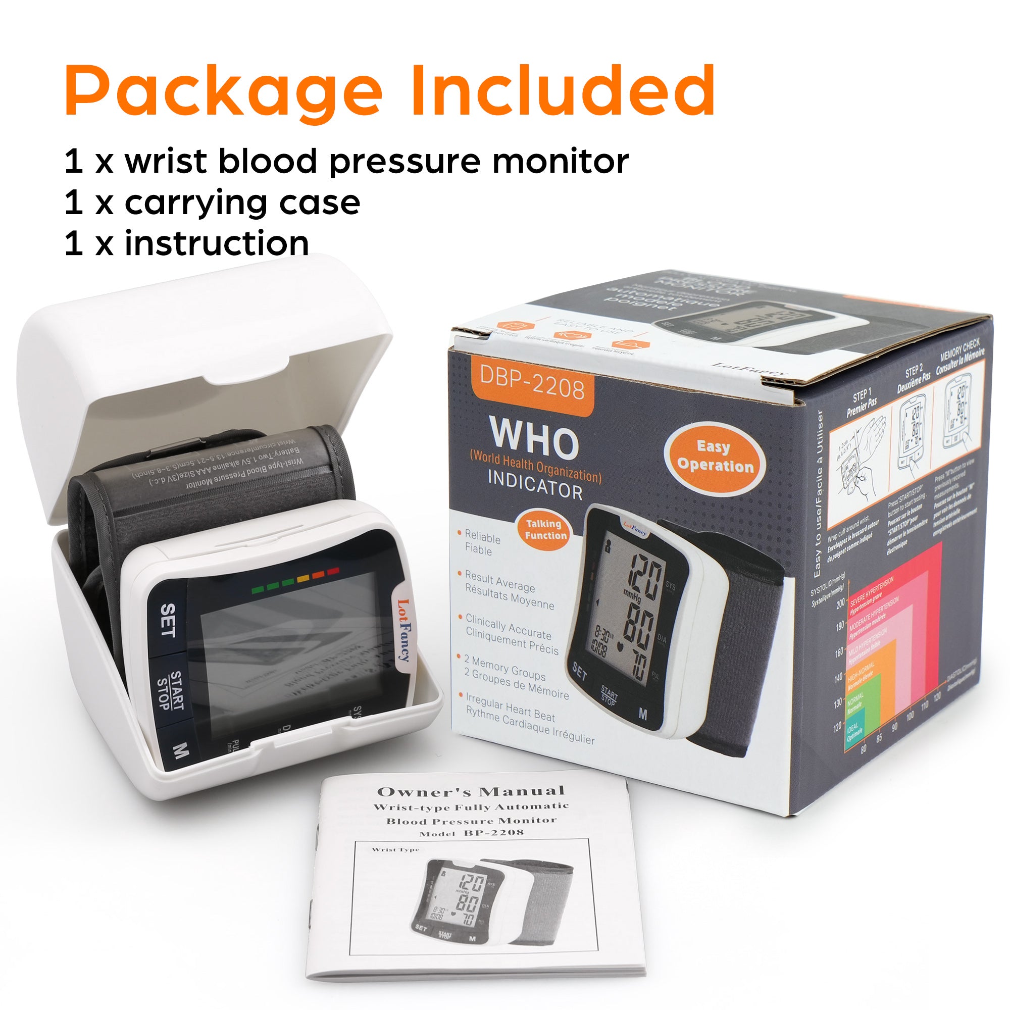 Talking Blood Pressure Monitor, Blood Pressure Monitors for Home Use, Blood Pressure Machine with Voice Broadcast, Wrist Blood Pressure Cuff 5.3"-8.5"