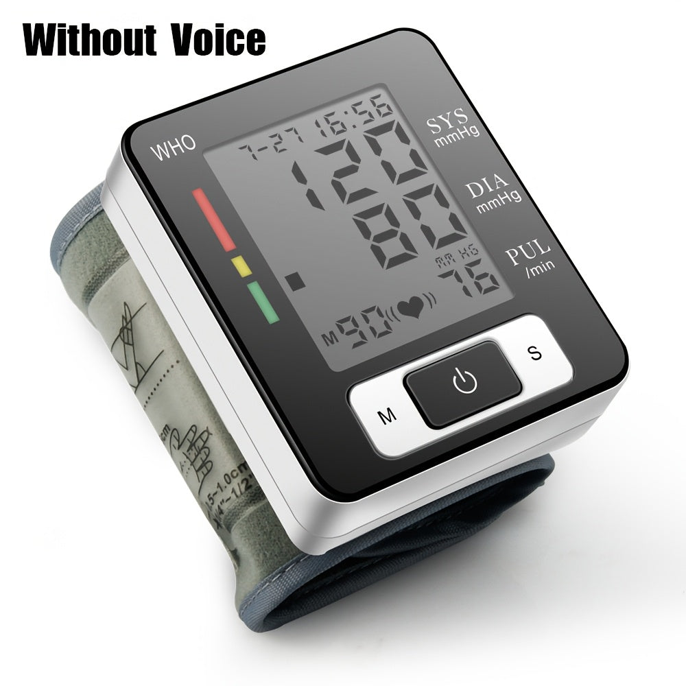 CHANG KUN Wrist Blood Pressure Monitor with Adjustable Cuff, 90 Memory, Battery Operated (AAA Not Included), for Home & Clinical Use, Health Monitoring Device
